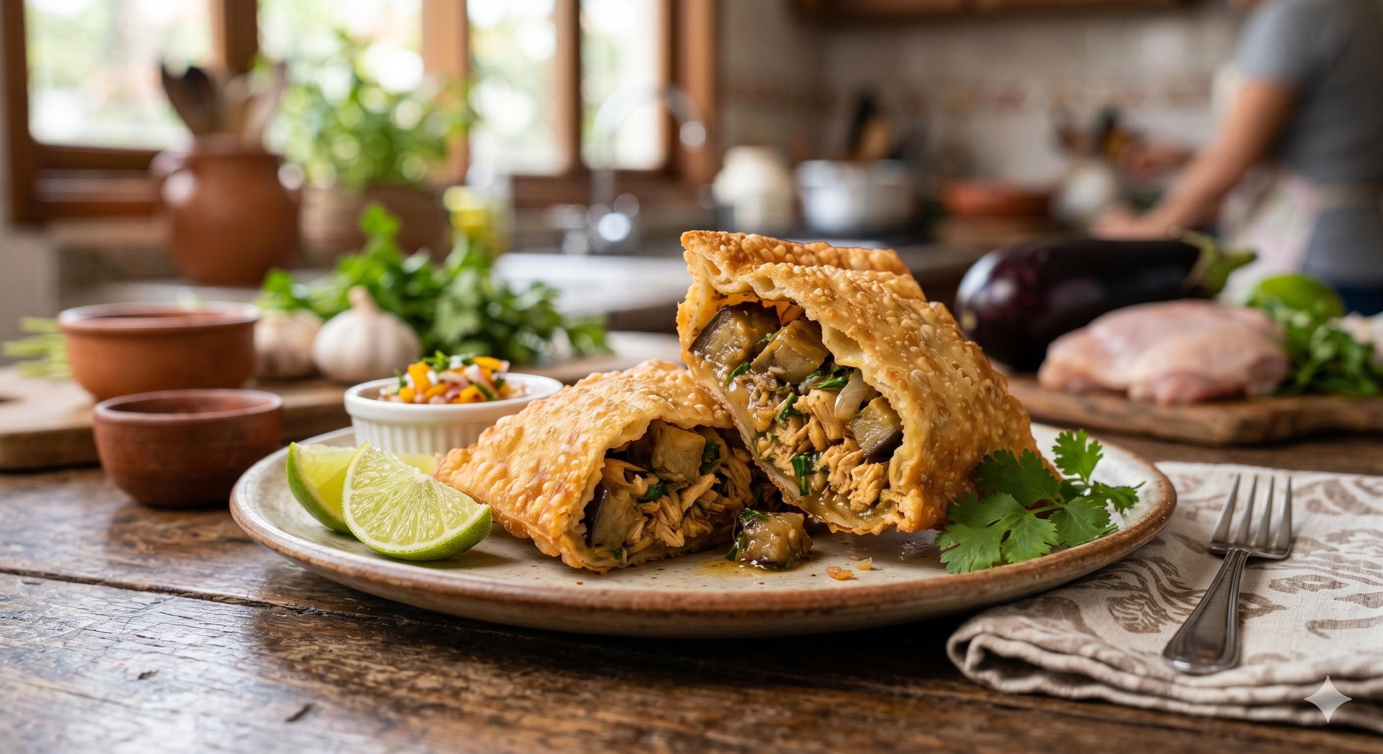 Berenjena con pollo